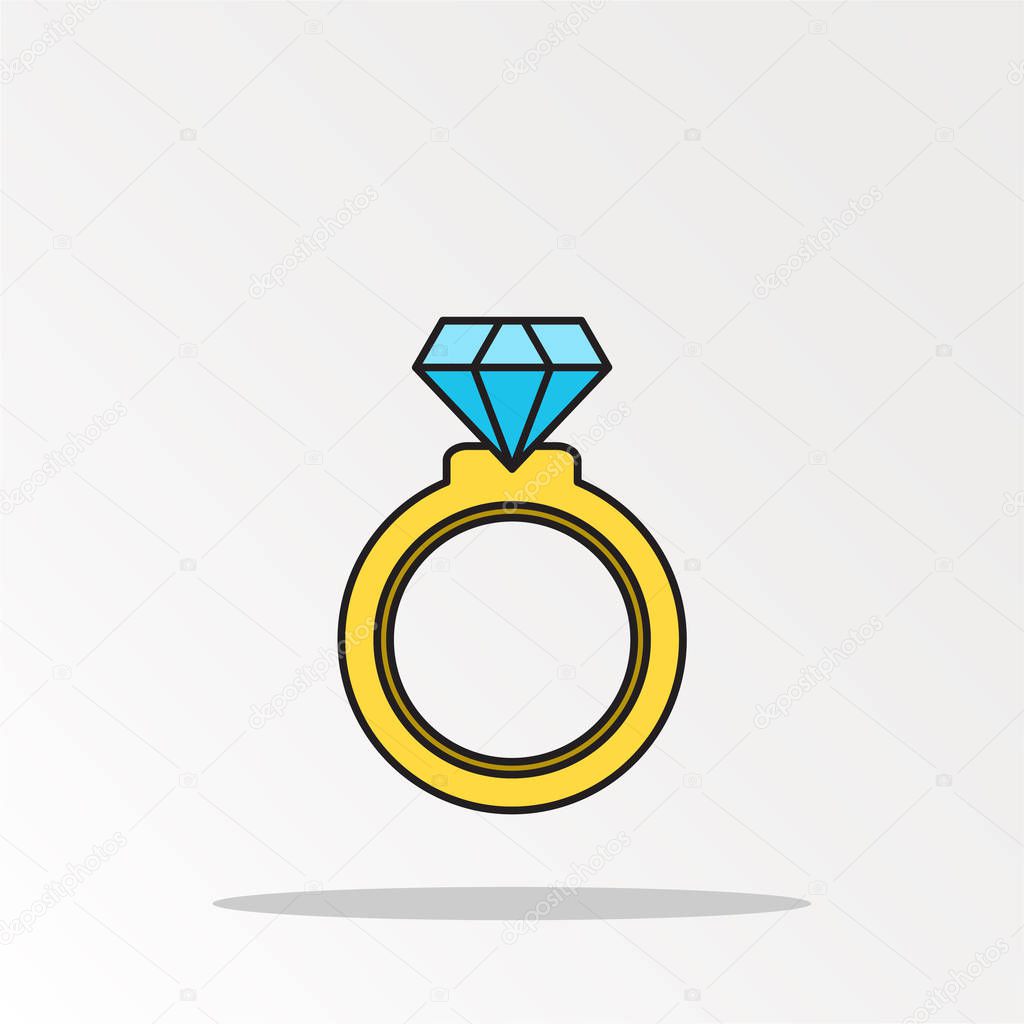 ring with diamond simply vector illustration 