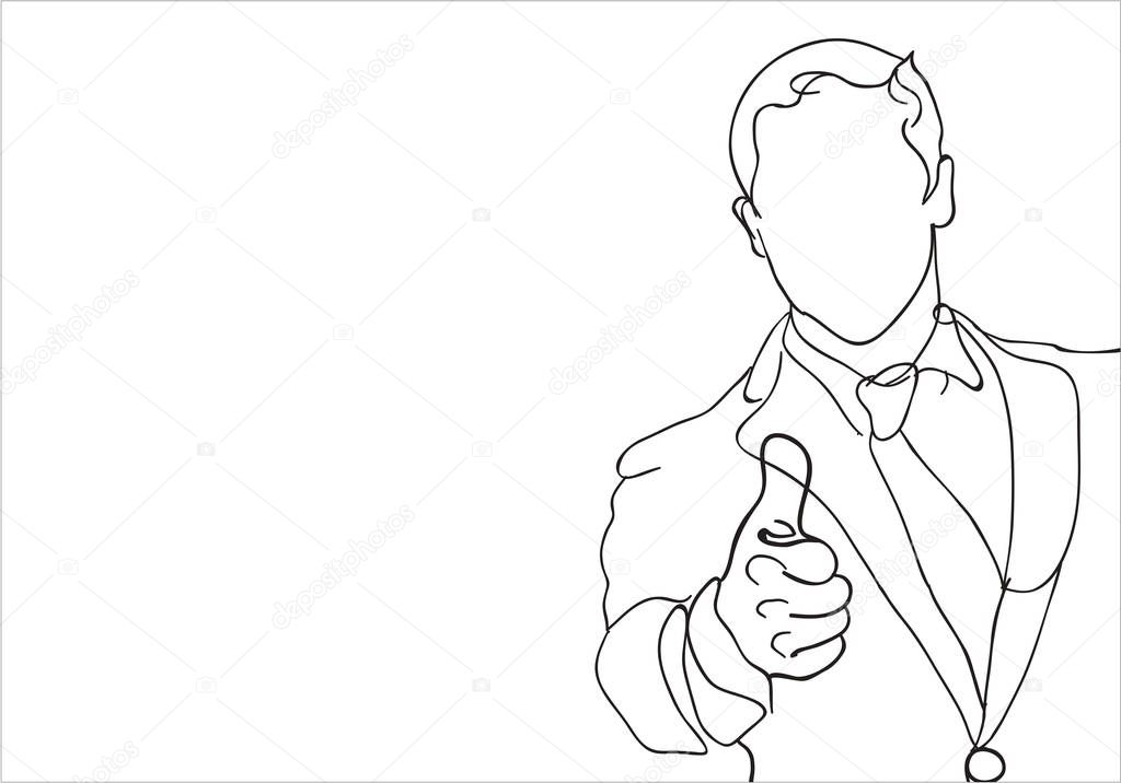 Man in suit business concept.flat design illustration.