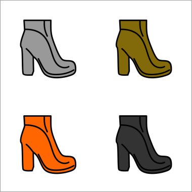 kadın ayakkabı seti sadece vektör illüstrasyon 