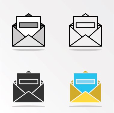 posta simgeleri seti sadece vektör illüstrasyon  