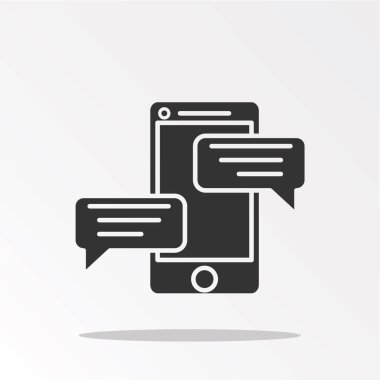 akıllı telefon ve mesajlar simgesi, sadece vektör illüstrasyon 
