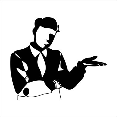 Vektör soyut çizgi adam düz tasarlamak.