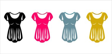 kadın elbiseleri seti sadece vektör illüstrasyon   