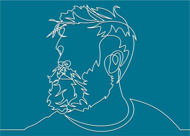 adam profili sadece vektör illüstrasyon    