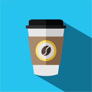 kağıt kahve fincanı sadece vektör illüstrasyon   