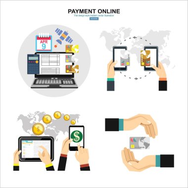 Ödeme Online sadece vektör illüstrasyon   