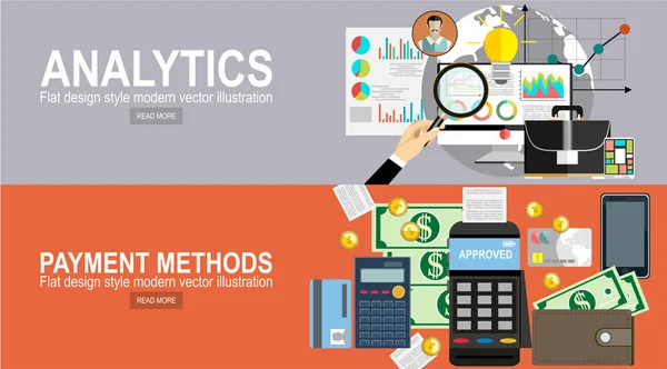 Méthodes Paiement Analytique Illustration Vectorielle Simple — Image vectorielle