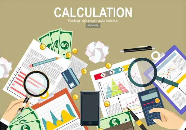 Conceitos Ilustração Design Plano Para Análise Negócios Relatório Financeiro Consultoria —  Vetores de Stock