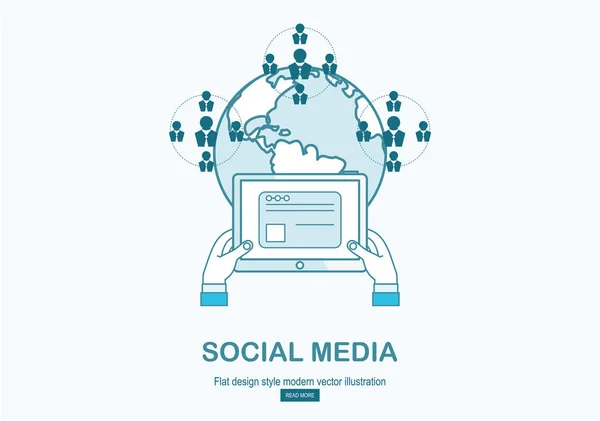 Social Media Konzept Für Web Banner Und Printmaterialien — Stockvektor