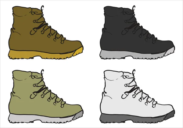 一套男性靴子简单的矢量插图 — 图库矢量图片
