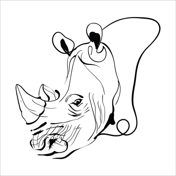 Rhino Helt Enkelt Vektor Illustration — Stock vektor