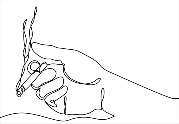 Main Avec Cigarette Illustration Vectorielle Simple — Image vectorielle