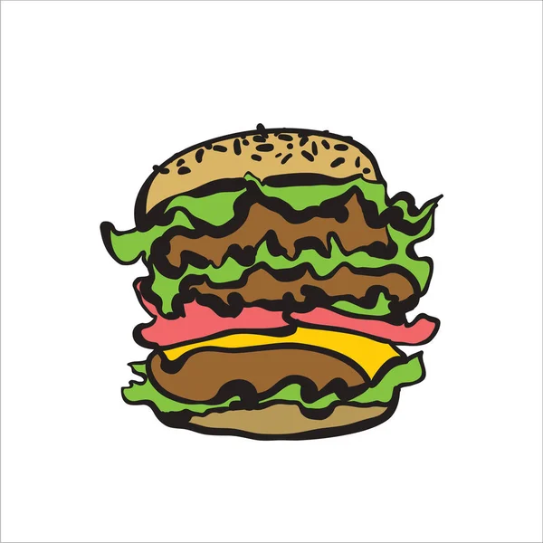 Burger Einfach Vektorillustration — Stockvektor