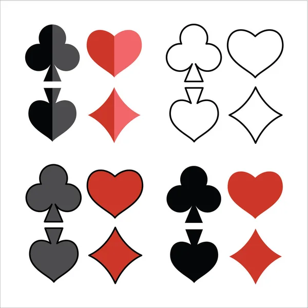 Symbole Von Spielkarten Einfach Vektorillustration — Stockvektor