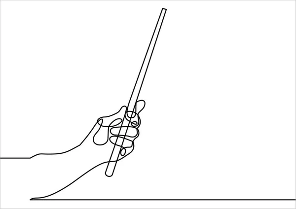Hand Met Stok Gewoon Vector Illustratie — Stockvector