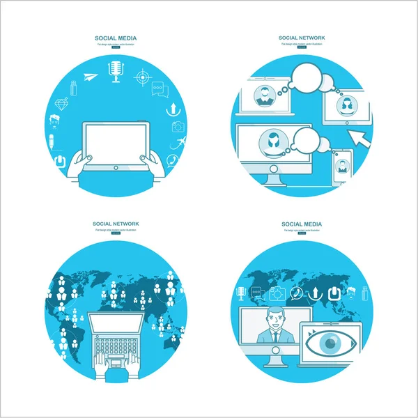 Tema Web Bisnis Ilustrasi Vektor Warna - Stok Vektor