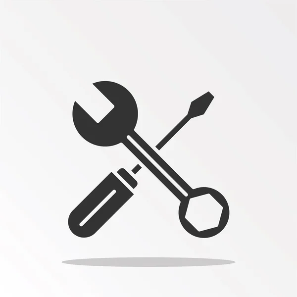 Crossed Screwdriver Spanner Simply Vector Illustration — Stock Vector