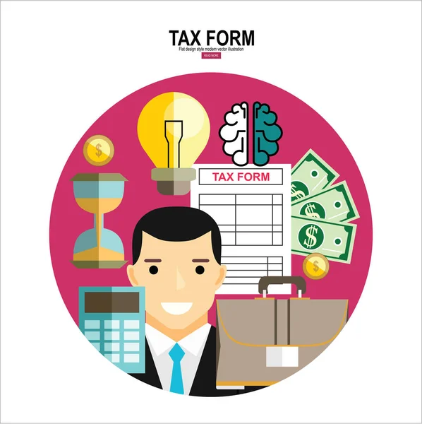 Daňový Formulář Jednoduše Vektorová Ilustrace — Stockový vektor