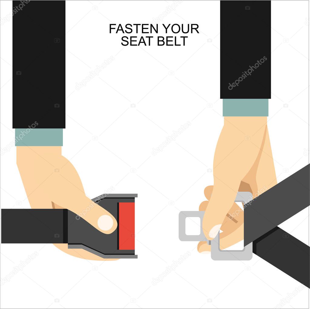 fasten your seat belt simply vector illustration    