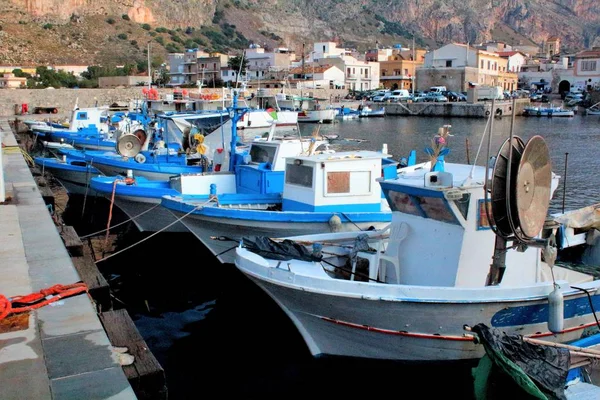 Sicilya Sevimli Balıkçı Tekneleri Talya — Stok fotoğraf