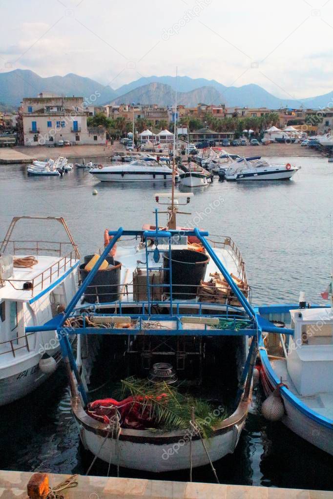 cute fishing boats in Sicily, Italy