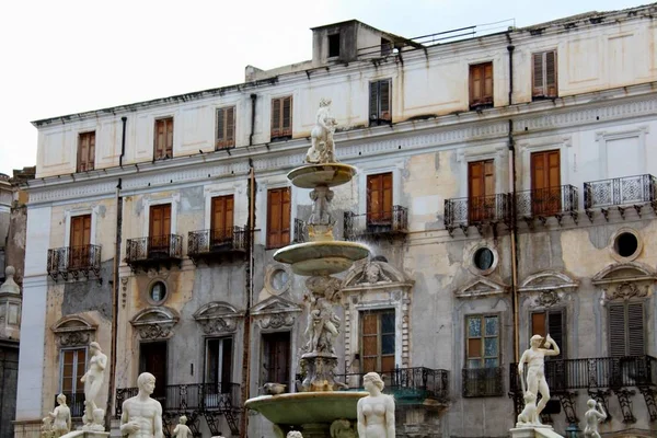 Panoramatický Výhled Piazza Pretoria Nebo Piazza Della Vergogna Palermo Sicílie — Stock fotografie