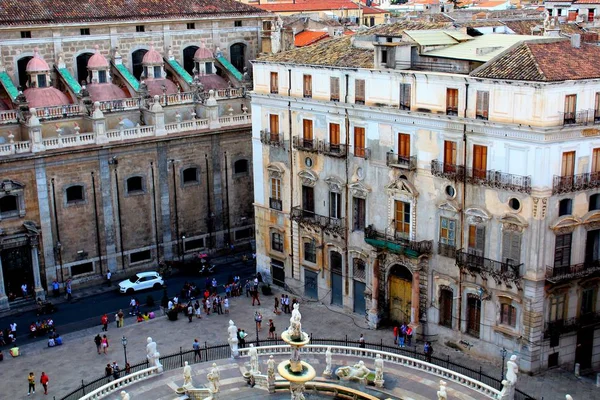 Vista Panorámica Piazza Pretoria Piazza Della Vergogna Palermo Sicilia — Foto de Stock