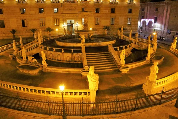 Vista Panorámica Piazza Pretoria Piazza Della Vergogna Palermo Sicilia —  Fotos de Stock