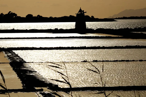 Stagnone Nature Reserve or natural reserve of the Saline dello Stagnone near Marsala and Trapani, Sicily