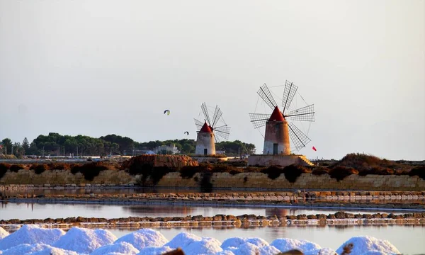 Stagnone Nature Reserve or natural reserve of the Saline dello Stagnone near Marsala and Trapani, Sicily