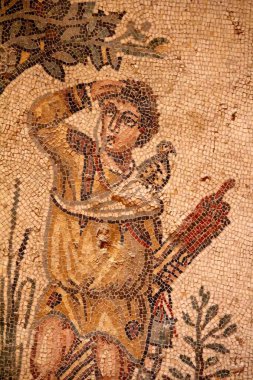 Mozaik zemin, Villa Romana del Casale (300 Ad) Piazza Armerina Sicilya, İtalya. Unesco Dünya Mirası