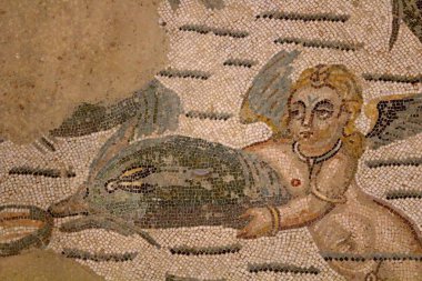 Mozaik zemin, Villa Romana del Casale (300 Ad) Piazza Armerina Sicilya, İtalya. Unesco Dünya Mirası