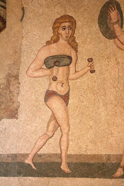 Mozaikpadló Villa Romana Del Casale 300 Piazza Armerina Szicília Olaszország — Stock Fotó