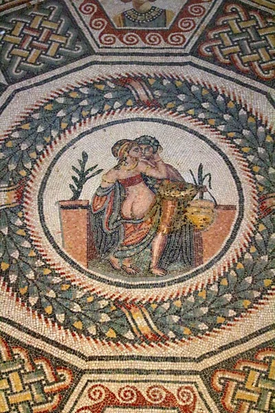 Mozaik zemin, Villa Romana del Casale (300 Ad) Piazza Armerina Sicilya, İtalya. Unesco Dünya Mirası