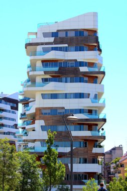 İtalya - Milano, Eki 22, 2017 Milano City Life Alışveriş Bölgesi