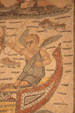 Piazza Armerina Sicilya, İtalya Villa Romana del Casale (300 Ad) çağrıştıran görüntü. Unesco Dünya Mirası