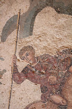 Piazza Armerina Sicilya, İtalya Villa Romana del Casale (300 Ad) çağrıştıran görüntü. Unesco Dünya Mirası