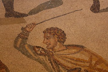 Piazza Armerina Sicilya, İtalya Villa Romana del Casale (300 Ad) çağrıştıran görüntü. Unesco Dünya Mirası