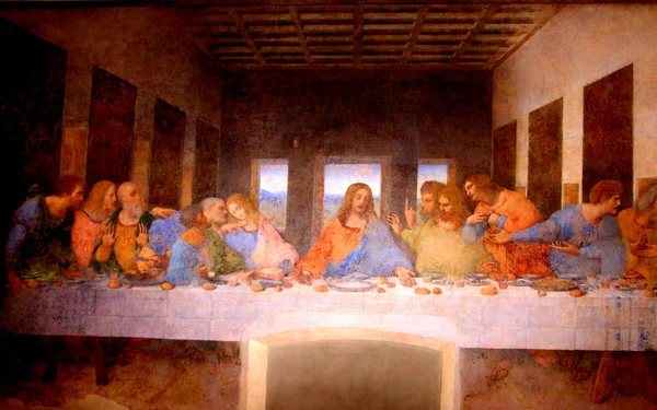意大利 2017年11月24日 莱昂纳多 芬奇在圣玛丽亚 格拉齐修道院的修道院里 令人回味的 最后的晚餐 — 图库照片