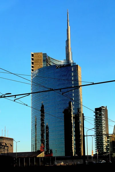 Mailand Italien November 2016 Eindrucksvolles Bild Des Wolkenkratzers Auf Der — Stockfoto