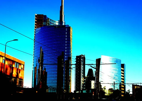 Milano Novembre 2016 Suggestiva Immagine Del Grattacielo Della Torre Unicredit — Foto Stock