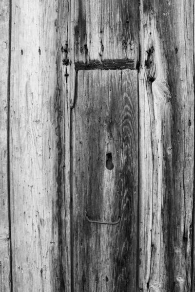 老式立式木板质感的黑白映像 — 图库照片