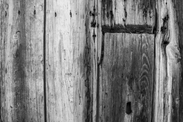 老式立式木板质感的黑白映像 — 图库照片