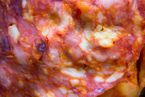 Imagem Close Evocativa Salame Pizza — Fotografia de Stock