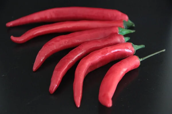 Colorful Peppers Black Background — Stock Photo, Image