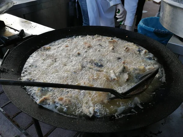 Papas Fritas Anchoa Sartén — Foto de Stock