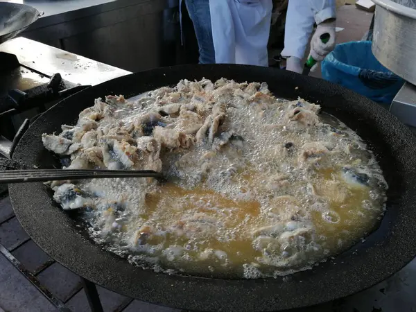 Papas Fritas Anchoa Sartén — Foto de Stock