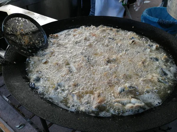 Patatine Fritte Pesce Alle Acciughe Nella Padella — Foto Stock