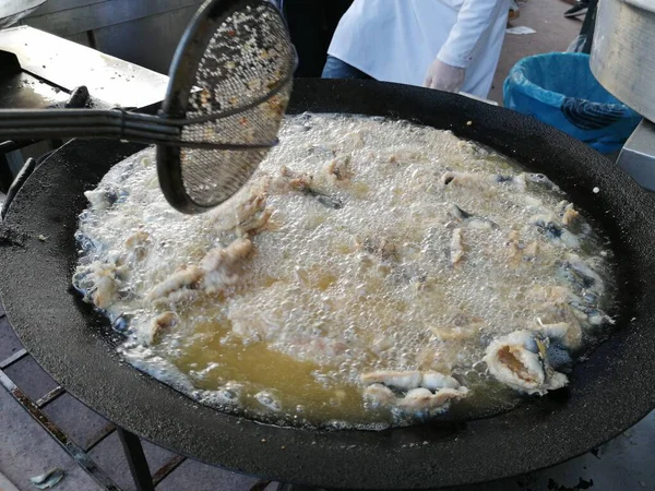 Papas Fritas Anchoa Sartén — Foto de Stock