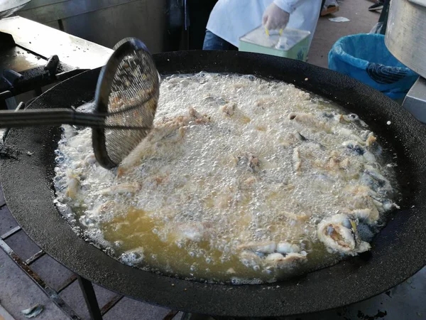 Papas Fritas Anchoa Sartén — Foto de Stock